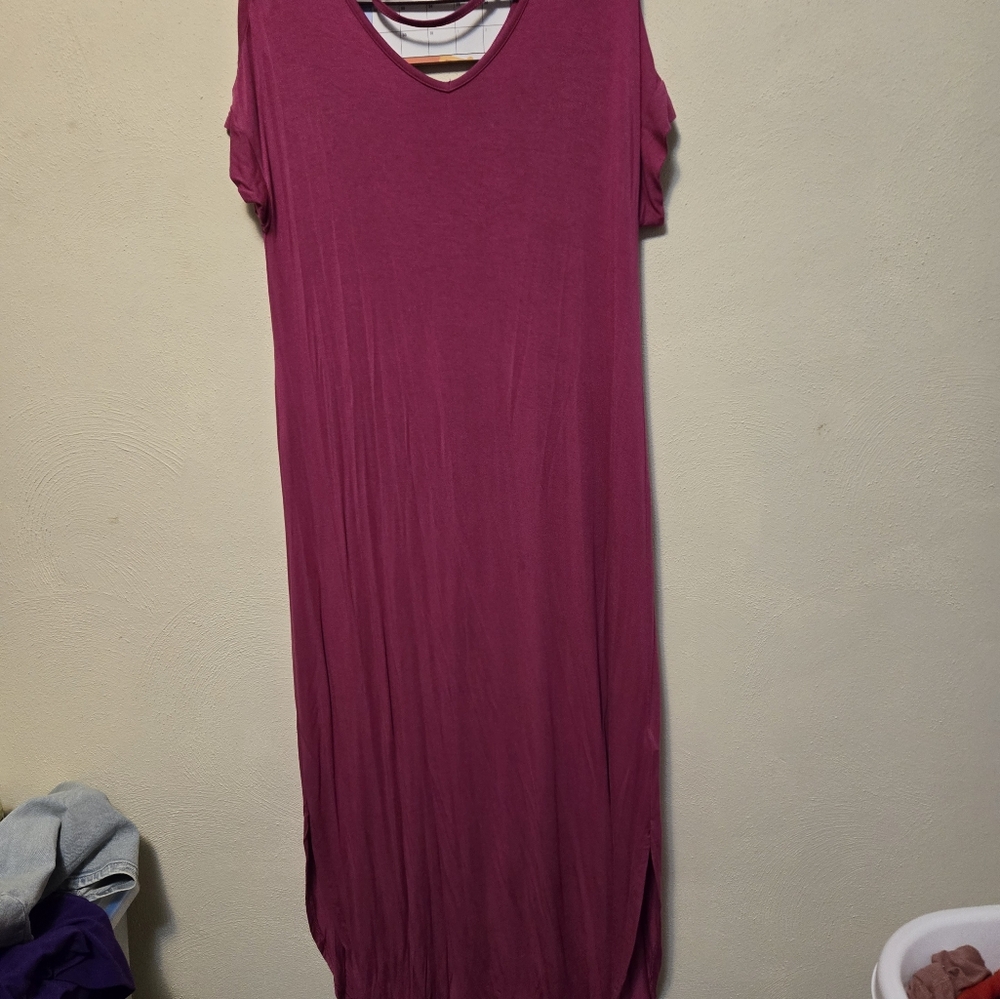 LULAROE MACY V- NECK MAXI DRESS - Picture 3 of 7